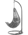 PE Rattan Hanging Chair with Stand Black ATRI_724602