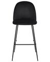 Zestaw 2 krzeseł barowych welurowy czarny ARCOLA_902400