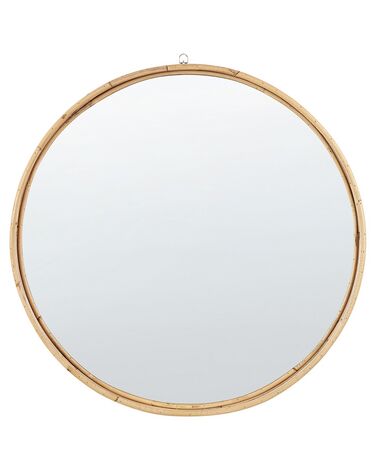 Espejo de pared de ratán beige/natural ⌀ 60 cm BARUNG