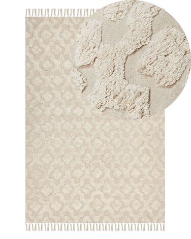 Tappeto cotone beige chiaro 140 x 200 cm AKSARAY