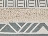 Dekokissen geometrisches Muster mit Fransen grau 45 x 45 cm 2er Set LAURUS_810780