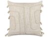 Set of 2 Cotton Cushions Abstract Pattern 45 x 45 cm Beige PLEIONE_840295