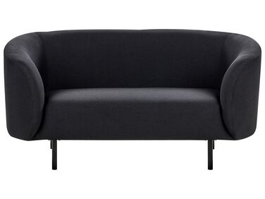 Kétszemélyes fekete kárpitozott kanapé LOEN