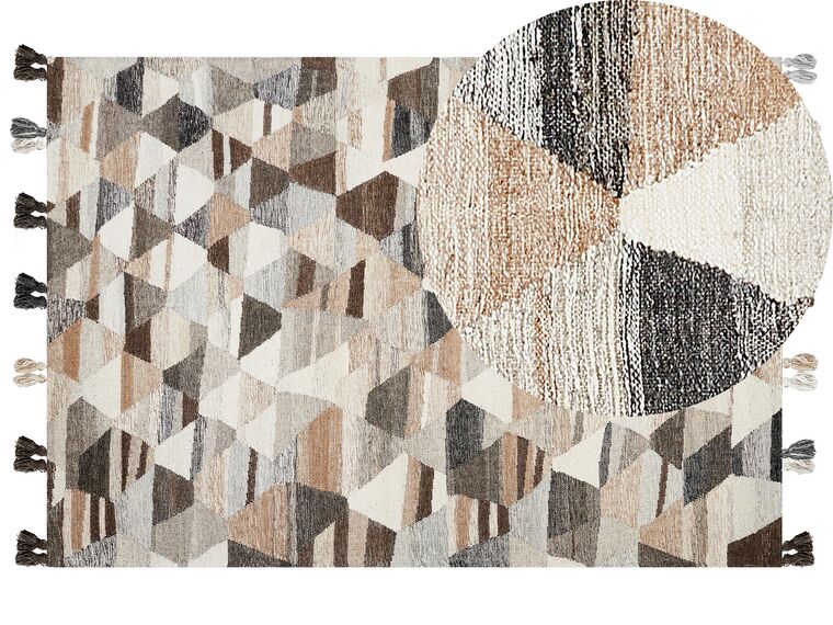 Wool Kilim Area Rug 160 x 230 cm Multicolour ARGAVAND_858279
