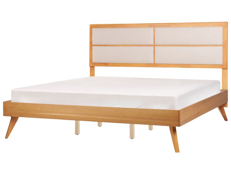 EU Super King Size Bed Light Wood POISSY_912612