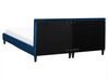 Bed fluweel donkerblauw 160 x 200 cm FITOU_710104