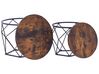 Salontafel set van 2 donker hout met zwart BRUNI_824326