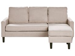 Kankainen sohva ja rahi beige AVESTA