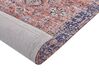 Teppich Baumwolle blau / rot 80 x 300 cm orientalisches Muster Kurzflor KURIN_852445
