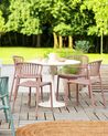Set of 4 Plastic Dining Chairs Pink GELA_825388