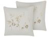Set of 2 Cushions Floral Print 45 x 45 cm Off-White GOMPHRENA_818548