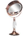 Miroir de maquillage avec LED ø 18 cm rose doré MAURY_813609