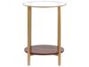 Glass Top Side Table Gold with Dark Wood LIBBY_824320