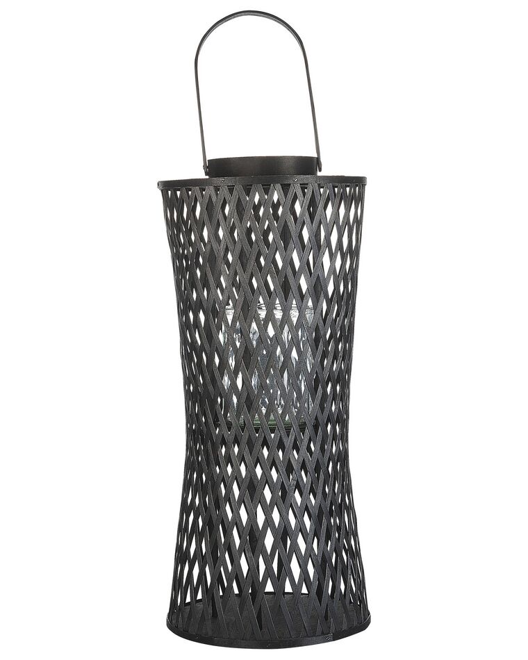 Bambusový lampáš na sviečku 58 cm čierny MACTAN_873519