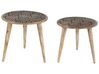 Conjunto de 2 mesas de apoio em madeira clara de mango SHARMA_857342