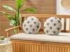 Set of 2 Outdoor Cushions Bee Pattern ⌀ 40 cm Beige CANNETO_894849
