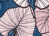 Sada 2 sametových polštářů vzor listů 45 x 45 cm modrá/ růžová CHRYSANTHEMUM_837819