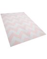 Outdoor Teppich rosa 160 x 230 cm Zickzack-Muster Kurzflor KONARLI_764974