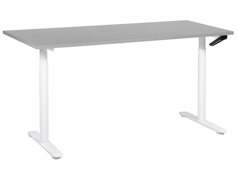 Fehér és szürke manuálisan állítható íróasztal 160 x 72 cm DESTINAS_899086