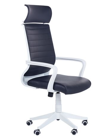 Kancelářská židle z umělé kůže černá LEADER