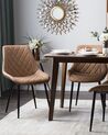Set of 2 Faux Leather Dining Chairs Golden Brown MARIBEL_716412