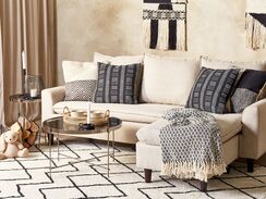 Koristetyyny puuvilla musta/valkoinen 45 x 45 cm BENZOIN