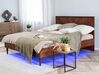 EU King Size Bed with LED Dark Wood MIALET_748101