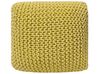 Cotton Knitted Pouffe 50 x 50 Yellow CONRAD_699243