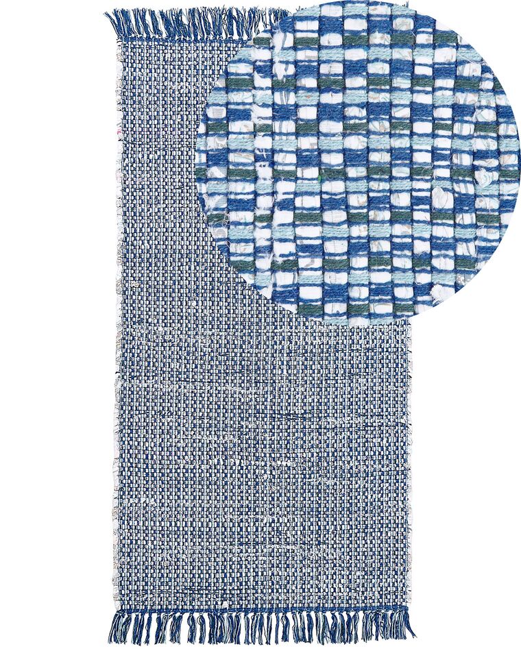 Teppich Baumwolle blau 80 x 150 cm Kurzflor BESNI_530827