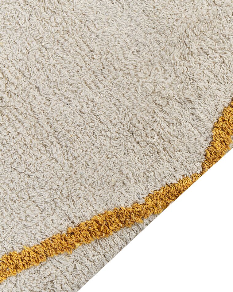 Shaggy Cotton Area Rug 160 x 230 cm OffWhite and Yellow MARAND