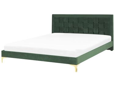 Velvet EU Super King Size Bed Green LIMOUX