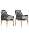 Set of 2 Garden Chairs Black OLBIA_809401