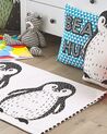 Tapis enfant motif pingouin noir / blanc 60 x 90 cm HAJDARABAD_790905