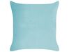 Set of 2 Velvet Cushions 45 x 45 cm Blue and Beige ALLIUM_857711