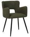 Set of 2 Boucle Dining Chairs Dark Green SANILAC_877450