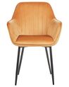 Set of 2 Velvet Dining Chairs Orange WELLSTON II_885833