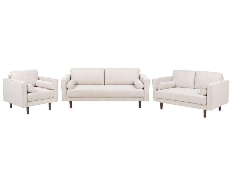 Conjunto de sofás 6 lugares em tecido creme NURMO_896167