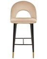 Conjunto de 2 sillas de bar de terciopelo beige/negro/dorado FALTON_795872
