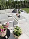 Divano angolare da giardino con tavolino in alluminio bianco CASTELLA_826359