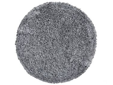 Shaggy Round Rug ⌀ 140 cm Black and White CIDE