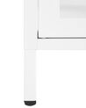 3 Door Metal Sideboard with Glass Display White NEWPORT_830346