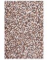 Teppich Kuhfell braun / beige 160 x 230 cm Patchwork Kurzflor KONYA_680056