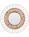 Espelho de parede redondo em fibra de jacinto de água creme ⌀ 67 cm PAMOL_904460