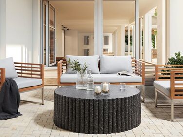 Rundt sofabord med svart terrazzoeffekt POZZA