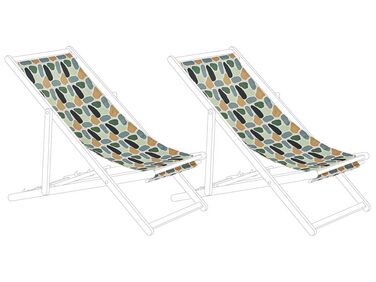 Set of 2 Sun Lounger Replacement Fabrics Geometric Pattern ANZIO / AVELLINO