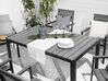6 Seater Metal Garden Dining Set Grey COMO_741507