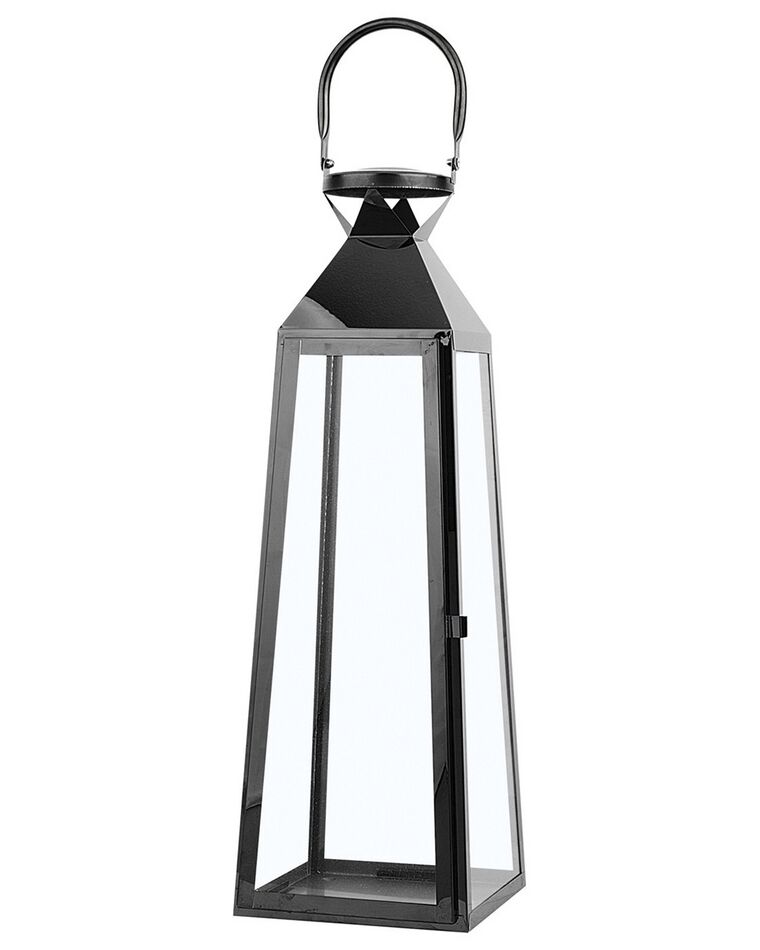 Steel Candle Lantern 42 cm Black CRETE_723187