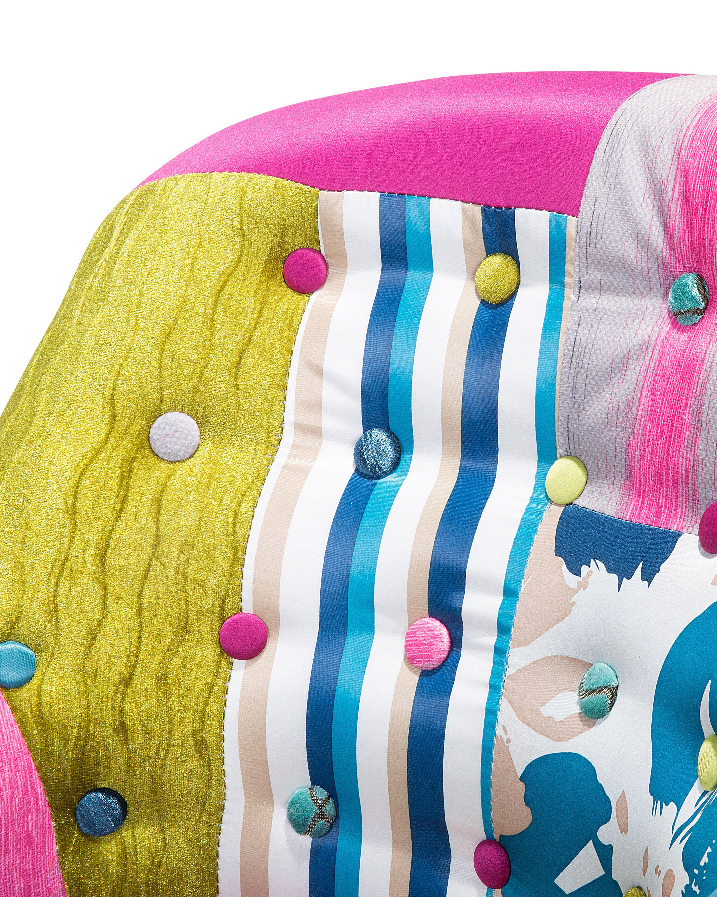 Fotel patchwork niebieski MANDAL