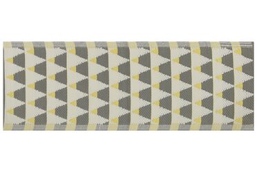 Tapis extérieur au motif triangles gris et jaunes 60 x 105 cm HISAR