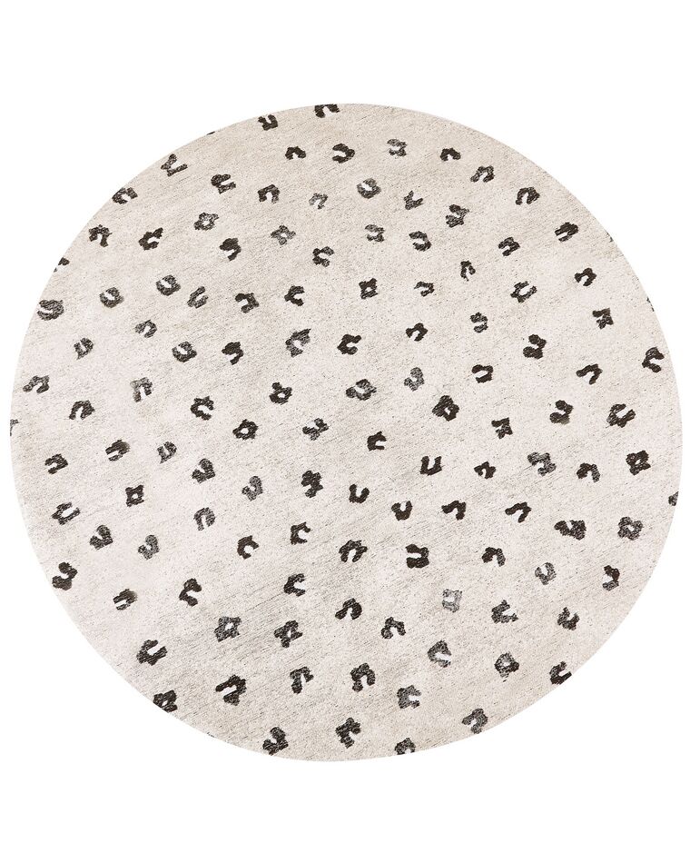 Okrúhly bavlnený koberec ⌀ 140 cm béžový AFIS_853988